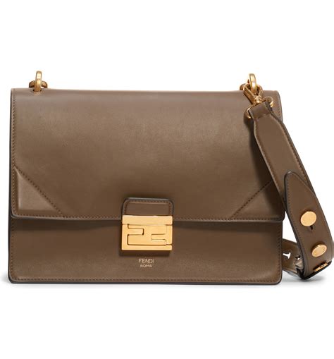 fendi kan u medium leather shoulder bag|fendi bag with thick strap.